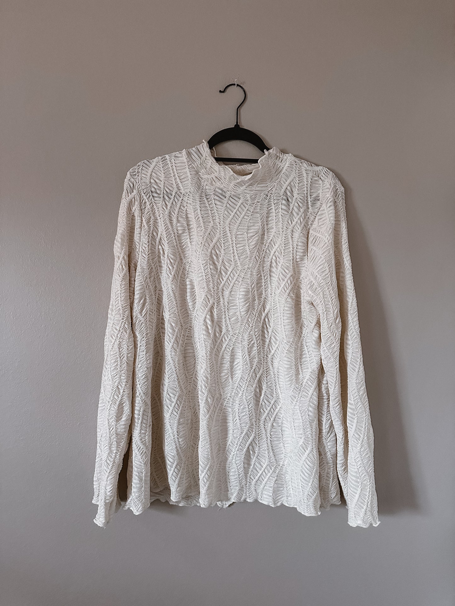 Cream Mock Neck Top