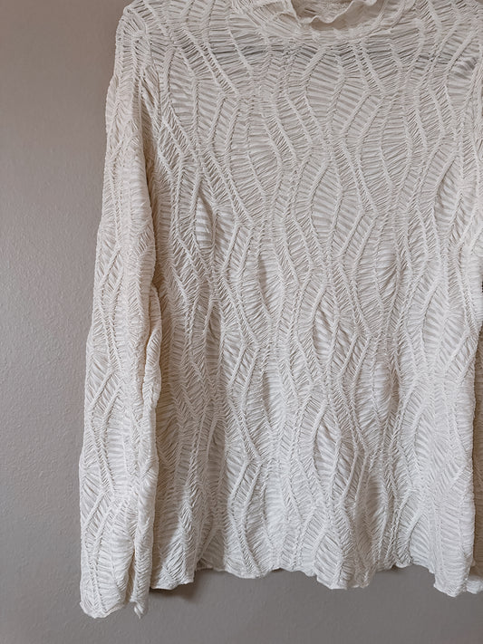 Cream Mock Neck Top