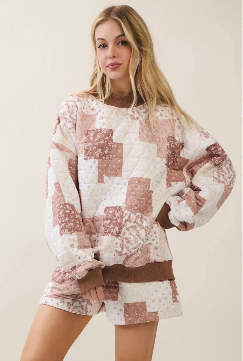 Mocha Quilted Set