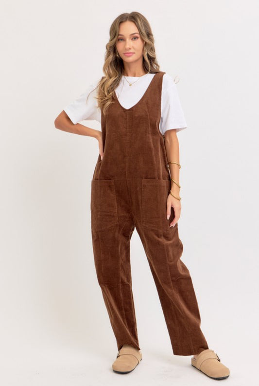 Brown Corduroy Jumpsuit