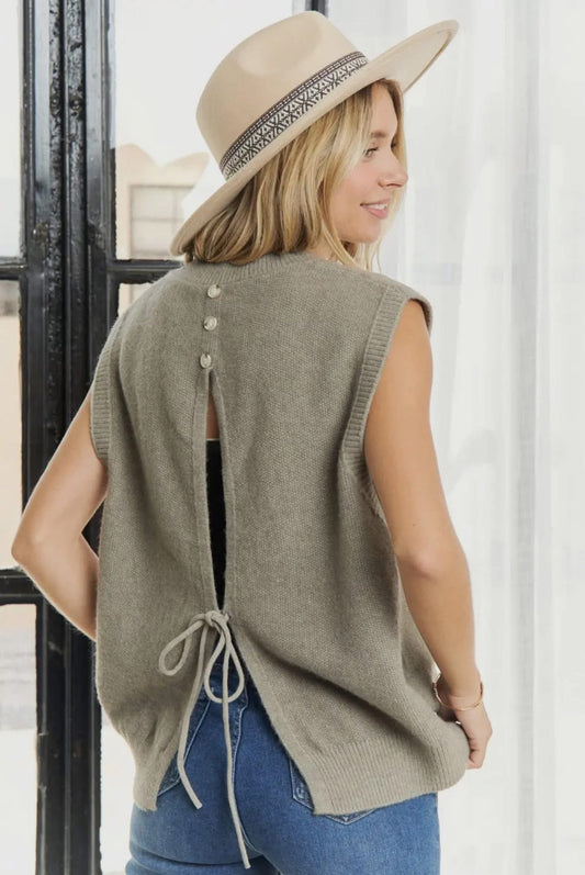 Khaki Sweater Vest