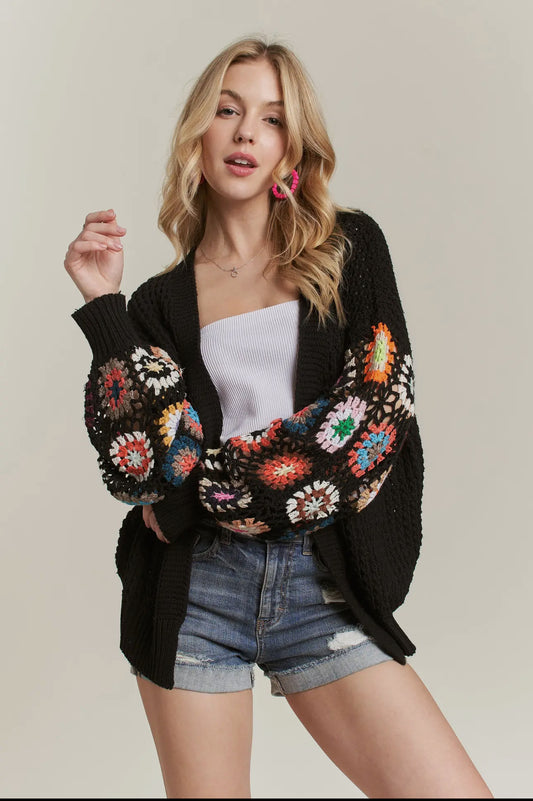 Multi Pattern Crochet Cardigan